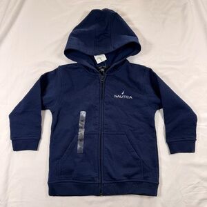 Nautica Little Boys Navy Blue Fleece Full Zip Hoodie 5T